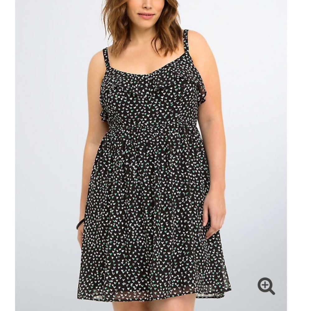 Torrid Heart Chiffon Dress size 2